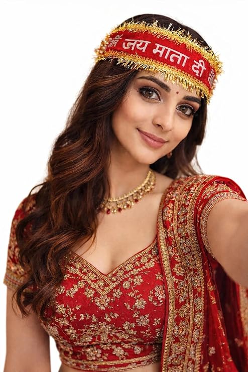 Jai Mata Di Patti Red and Gold – Set of 12