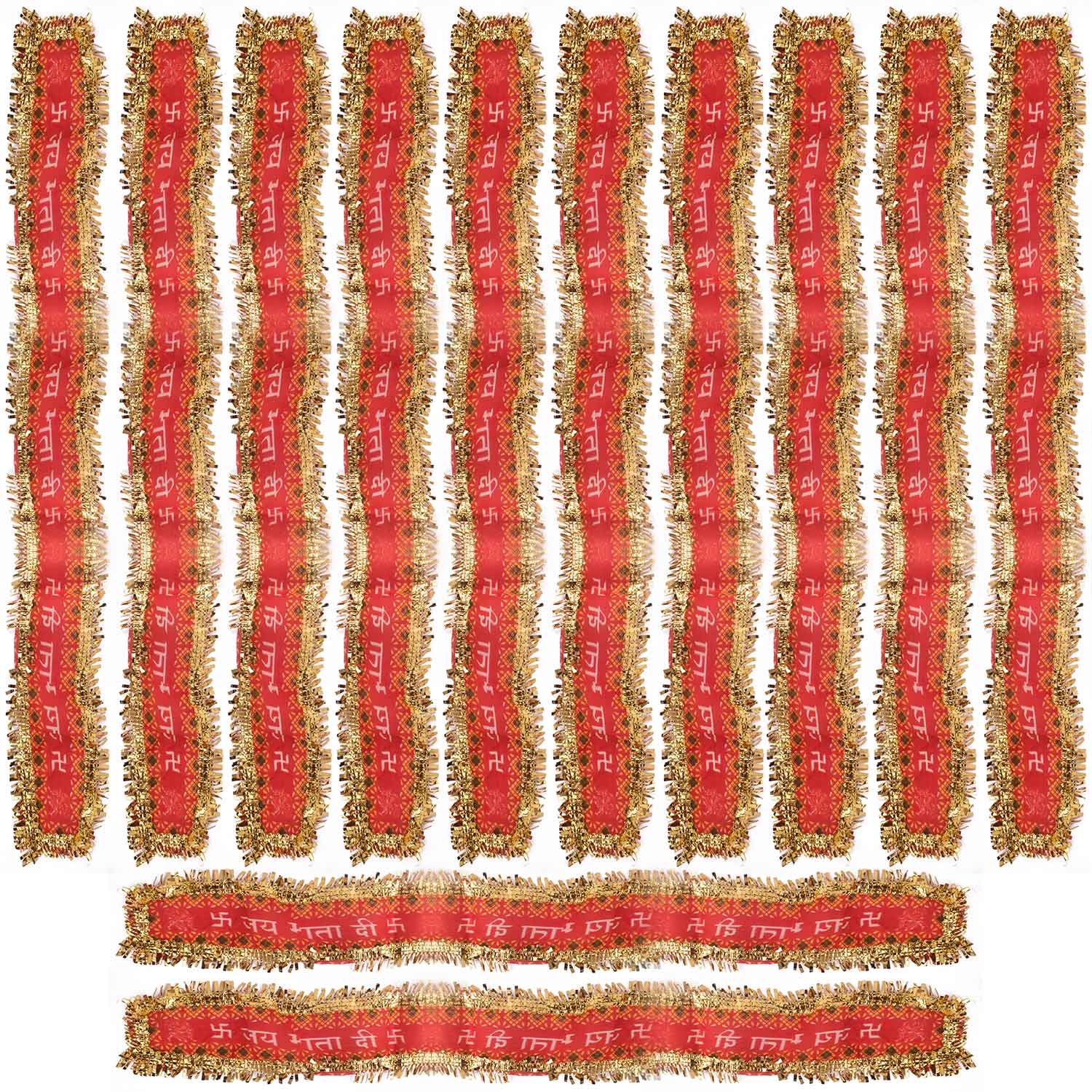 Jai Mata Di Patti Red and Gold – Set of 12