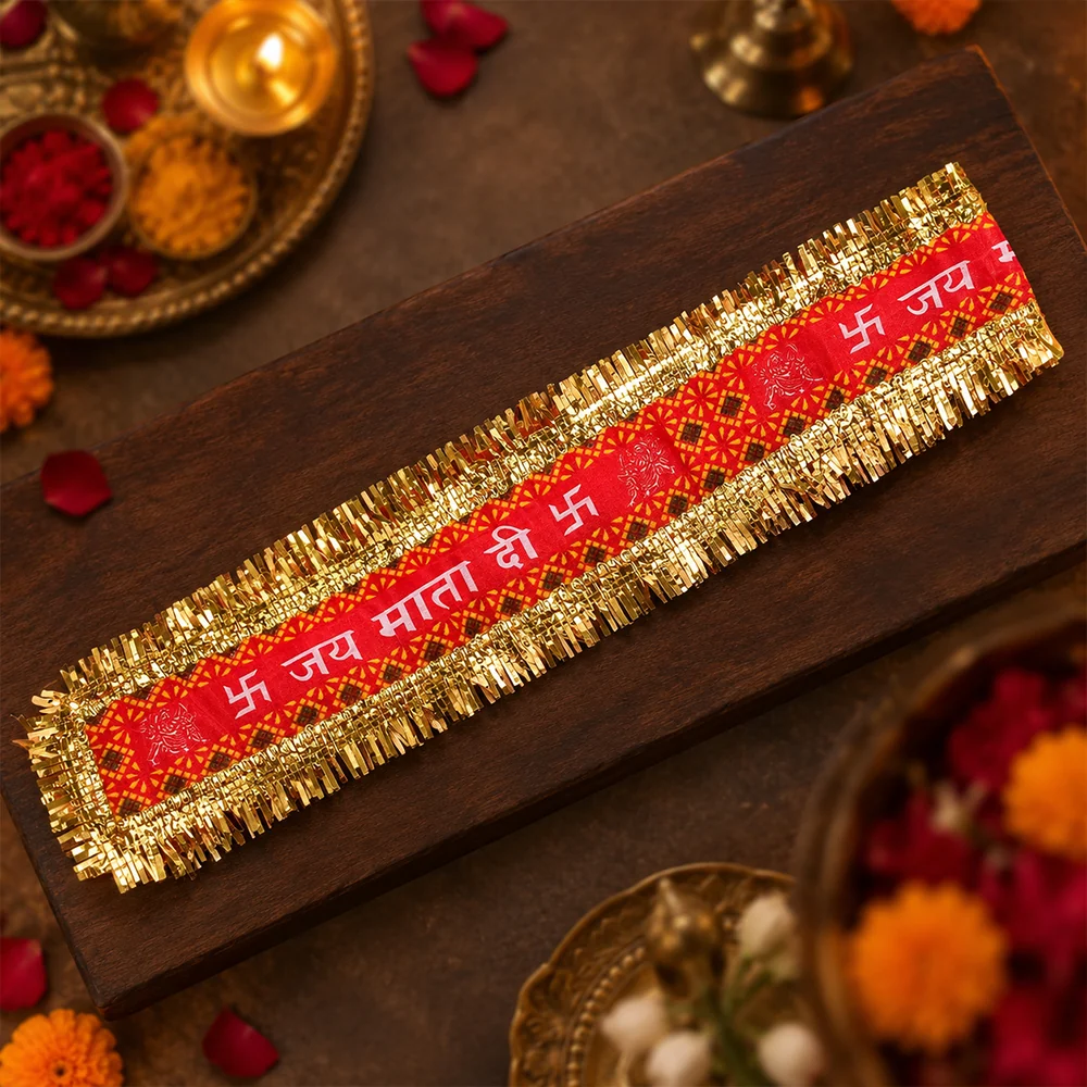 Jai Mata Di Patti Red and Gold – Set of 12