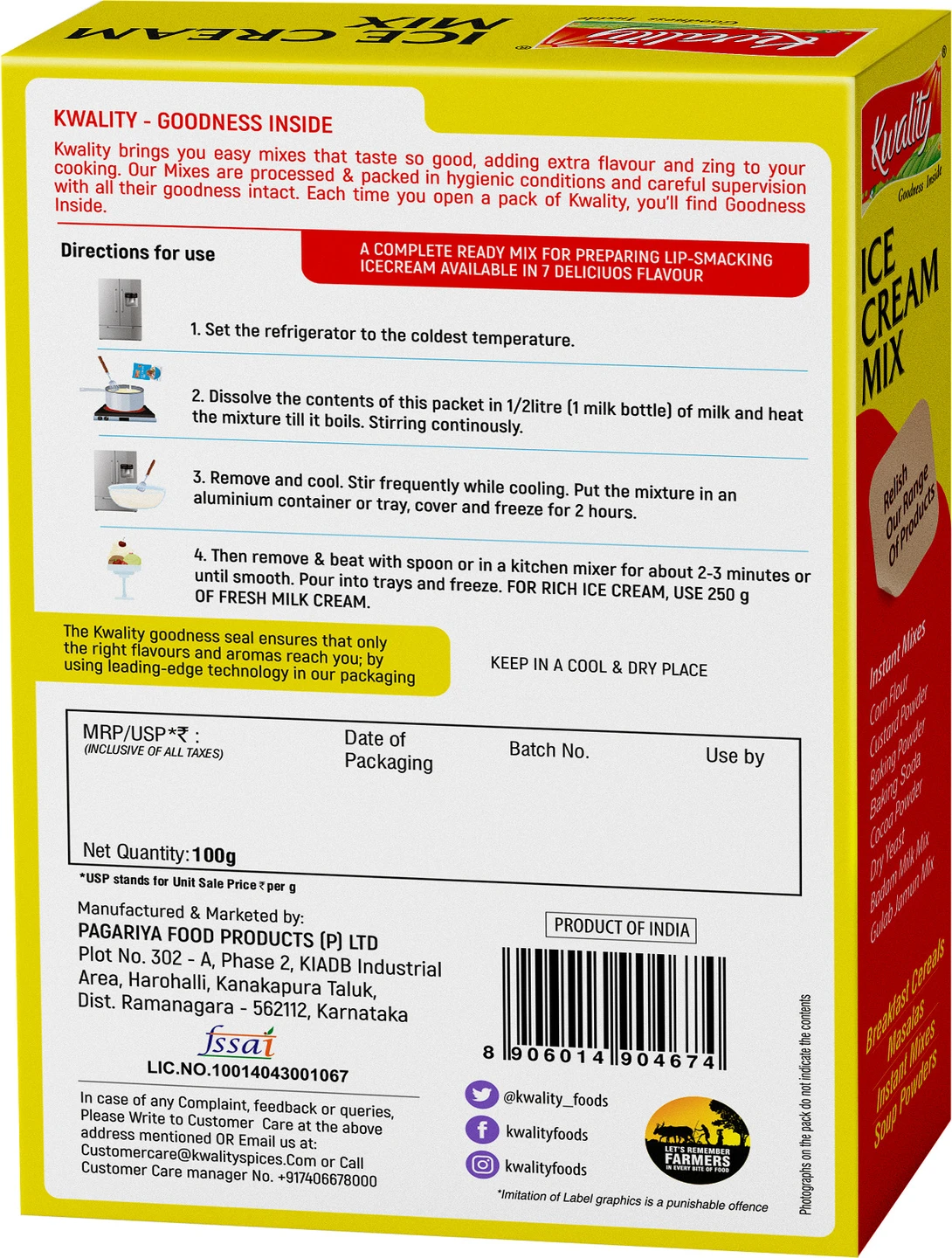  Kwality Instant Ice Cream Mix (Pineapple)